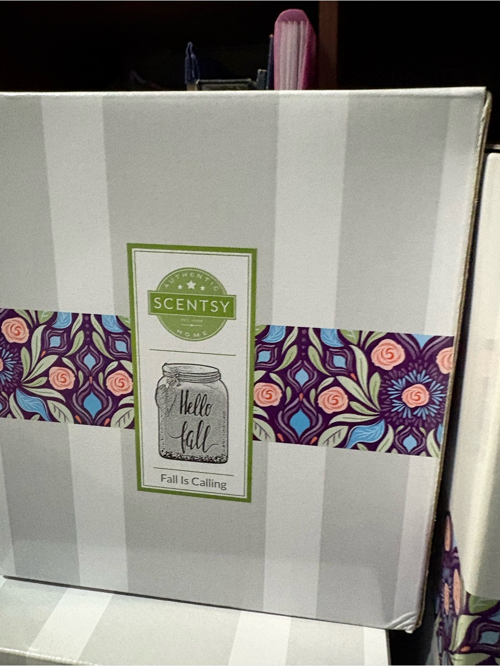 Scentsy Purple and Pink Floral Decorative Box